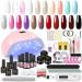 PEACECOLOR Gel Nail Kit 23Pcs Gel Nail Polish Sets with Lamp Starter Kit with Top Base Coat and Electric Nail File 36W UV/LED Nail Lamp Professional Manicure Tools & Decoration Halloween Xmas KAP0022