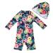 upandfast Baby Girl One Piece Swimwear Suits with Sun Hat Toddler Swimsuits UPF 50+ Sun Protection 12-18 Months Dark Blue