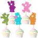 Cyodoos 25pcs bears Cake Toppers Cupcake Decorations bears Birthday Party Supplies Decorations Baby Shower Cake Decorations for Gender Reveal Theme Kids Birthday Party Supplies Color