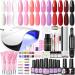 COSCELIA 10PCs Multi -color UV nail polish set with 36W nail dryer 3 colors poly extension gel kit with nail miller Top base Coat and complete manicure accessories for DIY at home and nail salon #0179