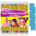Face Paint Crayons for Kids, 36 Makeup Sticks & 36 Stencils, Professtional Face Painting kit for Halloween or Birthday Party, 6 Fluorescent, 6 Metallic & 24 Classic Colors, Safe for Sensitive Skin