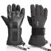 devembr Ski Gloves Waterproof, Warm Snowboard Gloves with Wrist Guard, XS/S/M/L Black Medium