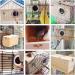 Wooden Parakeet Nesting Box with Coconut Fiber Toy - Ideal for Cockatiel Lovebirds Budgie Finch Canary - 7.8x4.8x4.8 - Buy Online on SooperMarket.com