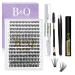 Lash Extension Set B & Q 280 PCs eyelash Extensions Set 0.07c 9-15Mix 30D+40D Wicken extension set eyeliner set lash glue remover and applicator for eyelashes set beginners (SET-30D+40D-0.07c mix) 9-15 MIX 280PCS set30d+40d-C-07
