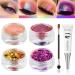 Loose Glitter Eyeshadow Set- 2 Multichrome Eyeshadow Powder Pigment -2 Multichrome Flakes Pigments-1 Chameleon Eyeshadow Brushes-1 Liquid Fixer  Holographic Sparkling Eye Shadows Duochrome Makeup