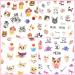 PHOGARY Cat Nail Stickers - 8 Sheets Nail Art Decals for Women & Girls | Perfect for False Nails & Manicure Gifts - International Shipping Available - Buy Online on SooperMarket.com