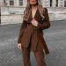 Women's Brown Business Suit Set | Slim Fit Blazer & Pants | Office Outfit for Work | Large Size - Buy Online on SooperMarket.com
