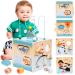 Motor cube activity cubes made of wood 6-in-1 activity center with activity center with pearl labyrinth and sort toys wooden toys form sorting color detection for toddlers from 1 2 3