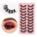 MilyBest 18mm Fluffy Cat Eye False Eyelashes - 10 Pairs | D Curl Volume Faux Mink Lashes for Natural Wispy Look - Pack A - Buy Online on SooperMarket.com
