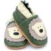 Dotty Fish Soft Leather Baby Shoes for Boys | Animal Designs | Non Slip Toddler Shoes | 0-6 months to 4-5 Years | Green & Cream Bear Design - Buy Online on SooperMarket.com