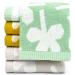Hand Towel Fingertip Towels Set 12 x 21 Inches, 100% Cotton Small Hand Towels for Bathroom Kitchen Spa 3 Colors 6 Pack, Four Leaf Clover 21"x12" - Gray & Sage & Mustard
