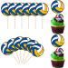 Rsstarxi 40 Pack Volleyball Cupcake Toppers Sports Ball Volleyball Game Player Cupcake Toothpicks Baby Shower Cake Decorations for Volleyball Game Theme Sports Kids Birthday Party Decorations Design 1 Volleyball