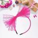 Neon Lace Bow Hairband 1980s Pink Headband Hairband Hair Accessories Lace Headbands Pink Accessories For Women Girls Mardi Gras Christmas Cosplay - Buy Online on SooperMarket.com