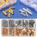 EuTengHao 440Pcs Ribbon Bracelet Kit - Jewelry Findings Supplies with Ribbon Ends, Lobster Clasps, Jump Rings - Gold and Silver - Buy Online on SooperMarket.com