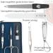 Three Swords Germany 6 pcs Manicure Set 'Genova' | Nail Care Kit with Scissors Clippers & Glass Files in Textile Jeans Blue - International Shipping - Buy Online on SooperMarket.com