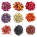 9 Bags Dried Flowers 100% Natural Dried Flowers Herbs Kit for Soap Making  DIY Candle Making Bath - Include Rose Petals Lavender Don't Forget Me Lilium Jasmine Rosebudsand More 9 bags*7g