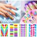 Gradient Color Nail Wraps 8 Sheet Set with Nail File & Scissors - Multicoloured Nail Art Strips for Women & Girls - Buy Online on SooperMarket.com