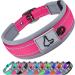 Joytale dog collar softly padded neoprene collars for medium dogs nylon reflective wide collar dog bright pink m (1 Pack) bright pink