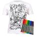 Splat Planet Color in Zoo T-Shirt with 10 Non-Toxic Washable Magic Pens - Color in and Wash Out and Color in Again T-Shirt White 7-8 Years