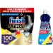 Finish Ultimate Infinity Shine Dishwasher Tablets Bulk Scent : Lemon Size : 100 Dishwasher tabs + Finish Dishwasher Cleaner Rinse Aid | Scent : Lemon | Size : 400ml
