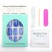 Buy Novo Ovo Blue Holographic Angular Press-On Nails - Small Artificial Fingernails with Glue for Easy Application | International Shipping Available - Buy Online on SooperMarket.com
