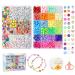 JOJANEAS Pony Beads Kit Bracelet Making Kit for Girls Beads for Bracelets Making Friendship Bracelet Kit Smile Face Beads for Kids Letter Beads for Jewelry Making Bracelet Beads
