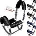 Esposita Halfter Champion Edition Stallhalter Fellhafter FluffiHiaLt Soft fluffy with synthetic fur fluffy (COB/VB black/silver) COB/VB Black/Silver