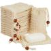 Cunhill Soap Saver Bag Sisal Soap Bag Exfoliating Soap Pouch with Drawstring Bar Soap Bag with Wooden Bead Foaming and Drying Soap Exfoliating Net Soap Saver for Bath and Shower (80)