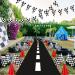 Skylety Traffic Cones and Racing Checkered Flags Set - 12 Cones, 12 Flags, Banner, and Racetrack Mat - Buy Online on SooperMarket.com