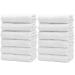 White Washcloths Face Towels for Bath 100% Cotton 13 x 13 (12 Pack)