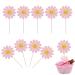 Rsstarxi 24 Pack Daisy Cupcake Toppers Baby Shower Birthday Chrysanthemum Party Cupcake Picks for Daisy Flower Theme Spring Birthday Wedding Party Cake Decorations Pink Design 1 Pink