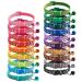Flymind Puppy Collars, 19Pcs Whelping Puppy ID Collars with Bell Adjustable 19-32cm, Soft Nylon Litter Identification Dog Collars for Newborn Pets footprint Non breakaway