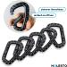 Holesto Plastic Carabiner Set - Tactical Black D-Shape Hooks for Outdoor - Durable ABS - 5-Pack - Buy Online on SooperMarket.com