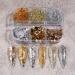 Eseres 3D Sparking Gold Flakes Nail Foil - 6 Grids Metallic Glitter for Nail Art Design in Gold & Silver - Buy Online on SooperMarket.com