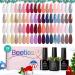 beetles Gel Polish Nail Set 36 Colors Lingering Grace Collection Pink Red Purple Girly Elegant Sparkle Glitter All Seasons Diy Manicure Kit with 3Pcs Base Top Coat