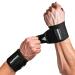 Gornation wrist bandages - Power Wrist Wraps for Fitness Gym Calisthenics & Kraftsport - wrist Support - 1 pair black black