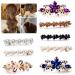 Minimalism CZ White Pearl Hair Clips Decorative Champagne brown CZ Crystal Hair Barrettes Bridal Hair Pins Bridal Hair Clip Handmade Hair Accessories for Teens Girls Women with Hair Styling (Mix)