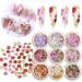 450pcs 3D Flower Nail Art Sequins Decals - Colorful Mixed Flowers & Leaves Designs | MAIOUSU STORE - Buy Online on SooperMarket.com