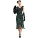 Kayamiya Women's 1920s Flapper Dress Sequin Fringed Paisley V-Neck Great Gatsby Costume Green - Medium - Buy Online on SooperMarket.com