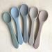 Minifolk Set of 5 Silicone Baby/Toddler Feeding Spoons | Baby Essentials | Weaning Spoons | Dishwasher Safe (Ocean Set)