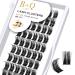 Cluster lashes 72 Clusters B&Q Lash Clusters D Curl Individual Cluster Lashes Natural Eyelash Clusters DIY Lash Extensions Soft Fluffy Cluster Eyelash Extensions (UK-FD-B45-D-12) D-12 mm B 45