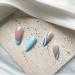 Blue Almond Shape Press on Nails with Wave Designs | Medium Length French False Nails for Women - Buy Online on SooperMarket.com