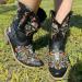 ZGRZPMGR Women's Western Cowgirl Embroidered Ankle Boots - Black (9.5-10) - Buy Online on SooperMarket.com