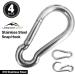 4 Pack 3-inch Marine Grade 316 Stainless Steel Carabiner Clips for Gym and Outdoor Activities - Buy Online on SooperMarket.com