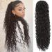 Drawstring Ponytail Extension Dark Brown 24 Inch Long Ponytail For Women Black Deep Wave Hair Extensions Ponytail Curly Pony Tails Synthetic Clip In Ponytail Hair Extensions (24 Inch  4) 24 Inch 4