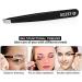 Professional Stainless Steel Eyebrow Tweezers for Precision Plucking and Ingrown Hair Removal - Black - Buy Online on SooperMarket.com