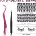 FADVAN Pink Stainless Steel Lash Applicator Tool Set - 2 Pcs Cluster Lash Tweezers with Eyebrow Tweezers for DIY Eyelash Extensions - Buy Online on SooperMarket.com