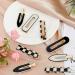 Whaline 14Pcs White Black Checker Hair Clips - No Bend, No Crease Wave Geometric Duckbill Clip for Girls, Women, Toddlers - Korean Styling Barrettes - Buy Online on SooperMarket.com