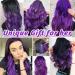 16Pcs Colored Clip in Hair Extensions 22 Inch - New Purple Highlights for Girls & Women - Heat-Resistant Synthetic Hairpieces for Party Hair Decor - Buy Online on SooperMarket.com