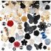 Kikonoke 350pcs 3D Resin ABS Rose Flower Bows Butterfly Charms with Pearl Beads - Black | Craft DIY Supplies - Buy Online on SooperMarket.com